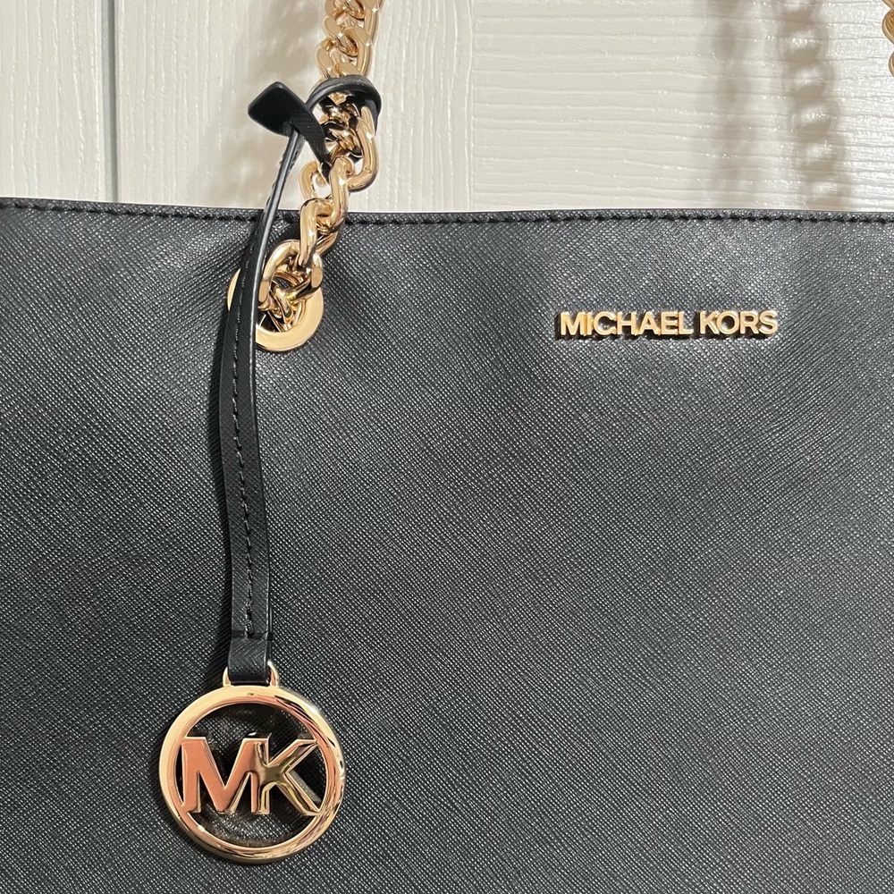 Michael Kors Black Susannah Saffiano Leather Large Tote Bag - Picture 3 of 10